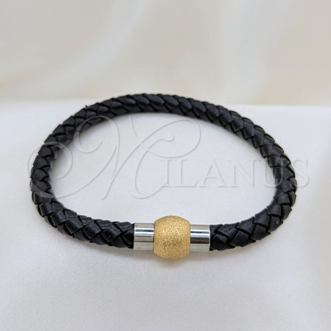Stainless Steel Fancy Bracelet, Polished, Two Tone, 03.116.0065.08 (01 MM Thickness, 1 Inches Length)