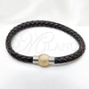 Stainless Steel Fancy Bracelet, Polished, Two Tone, 03.116.0065.1.08 (01 MM Thickness, 1 Inches Length)