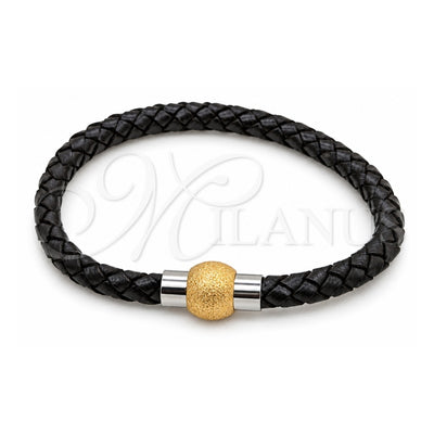 Stainless Steel Fancy Bracelet, Polished, Two Tone, 03.116.0065.1.08 (01 MM Thickness, 1 Inches Length)