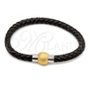 Stainless Steel Fancy Bracelet, Polished, Two Tone, 03.116.0065.1.08 (01 MM Thickness, 1 Inches Length)