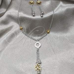 Stainless Steel Ring — Necklace Bracelet and Earring Flower and Ball Design — main product view — SKU 164003 | Acero Inoxidable anillo — Necklace Bracelet and Earring flor and Ball diseño — SKU 164003