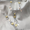 Stainless Steel Necklace, Bracelet and Earring, Butterfly Design, with Light Rose Crystal, Polished, Two Tone, 06.116.0158