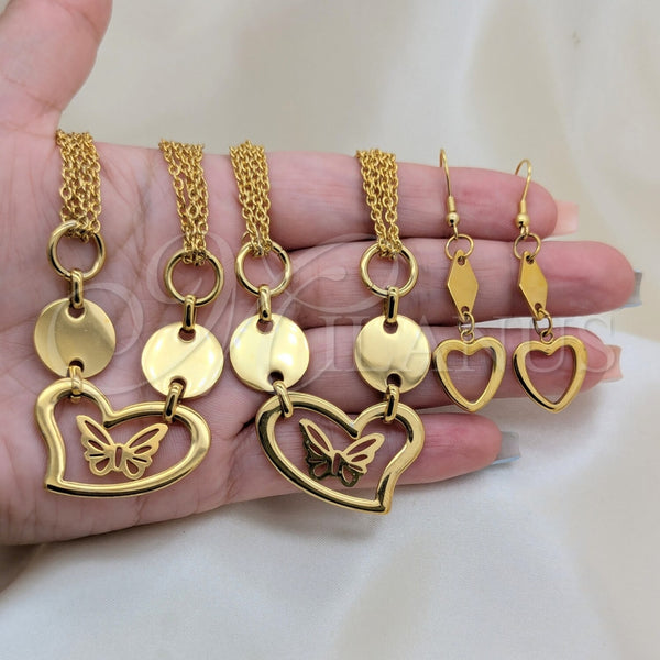 Stainless Steel Ring — Necklace Bracelet and Earring Heart and Disco Design — alternate product view — SKU 164009 | Acero Inoxidable anillo — Necklace Bracelet and Earring corazón and Disco diseño — SKU 164009