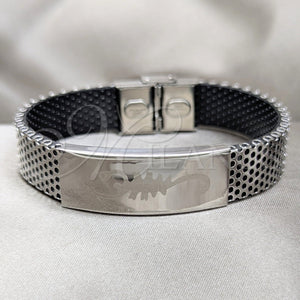 Stainless Steel Bracelet — Fancy Bracelet Lizard and Heart Design Polished 03. — main product view — SKU 164011 | Acero Inoxidable brazalete — elegante Bracelet Lizard and corazón diseño pulido 03. — SKU 164011