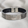 Stainless Steel Fancy Bracelet, Lizard and Heart Design, Polished, Rhodium Finish, 03.116.0069.08 (01 MM Thickness, 1 Inches Length)