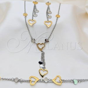 Stainless Steel Ring — Necklace Bracelet and Earring Heart Design Polished Two — main product view — SKU 164014 | Acero Inoxidable anillo — Necklace Bracelet and Earring corazón diseño pulido Two — SKU 164014