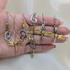 Stainless Steel Necklace, Bracelet and Earring, Dragon-Fly and Heart Design, with White Crystal, Polished, Two Tone, 06.116.0164