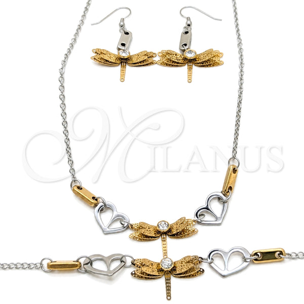 Stainless Steel Ring — Necklace Bracelet and Earring Dragon-Fly and Heart Design — main product view — SKU 164015 | Acero Inoxidable anillo — Necklace Bracelet and Earring Dragon-Fly and corazón diseño — SKU 164015
