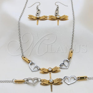 Stainless Steel Ring — Necklace Bracelet and Earring Dragon-Fly and Heart Design — main product view — SKU 164015 | Acero Inoxidable anillo — Necklace Bracelet and Earring Dragon-Fly and corazón diseño — SKU 164015