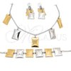 Stainless Steel Necklace, Bracelet and Earring, Polished, Two Tone, 06.116.0166