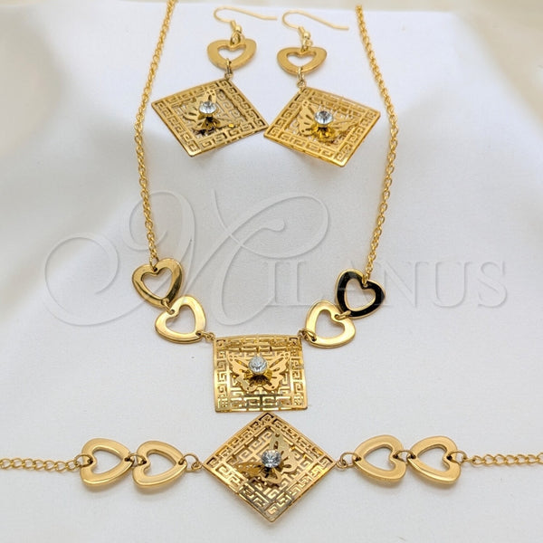 Stainless Steel Ring — Necklace Bracelet and Earring Butterfly and Heart Design — main product view — SKU 164019 | Acero Inoxidable anillo — Necklace Bracelet and Earring Butterfly and corazón diseño — SKU 164019