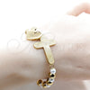 Stainless Steel Fancy Bracelet, Guadalupe and Heart Design, with White Pearl, Polished, Two Tone, 03.116.0071.1.08 (01 MM Thickness, 1 Inches Length)