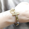 Stainless Steel Fancy Bracelet, Cross and Heart Design, with Multicolor Pearl, Polished, Two Tone, 03.116.0072.08 (01 MM Thickness, 1 Inches Length)