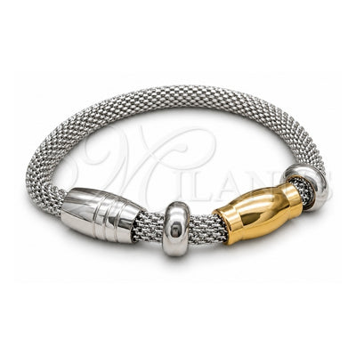Stainless Steel Fancy Bracelet, Polished, Two Tone, 03.116.0073.07 (01 MM Thickness, 7 Inches Length)