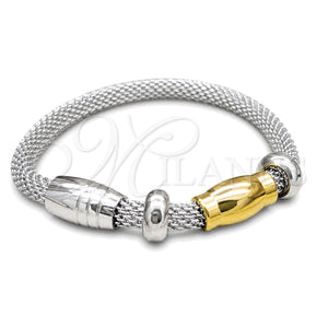 Stainless Steel Fancy Bracelet, Polished, Two Tone, 03.116.0073.07 (01 MM Thickness, 7 Inches Length)