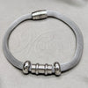 Stainless Steel Fancy Bracelet, Polished, Rhodium Finish, 03.116.0073.1.07 (01 MM Thickness, 7 Inches Length)