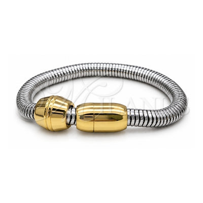 Stainless Steel Fancy Bracelet, Polished, Two Tone, 03.116.0074.07 (01 MM Thickness, 7 Inches Length)