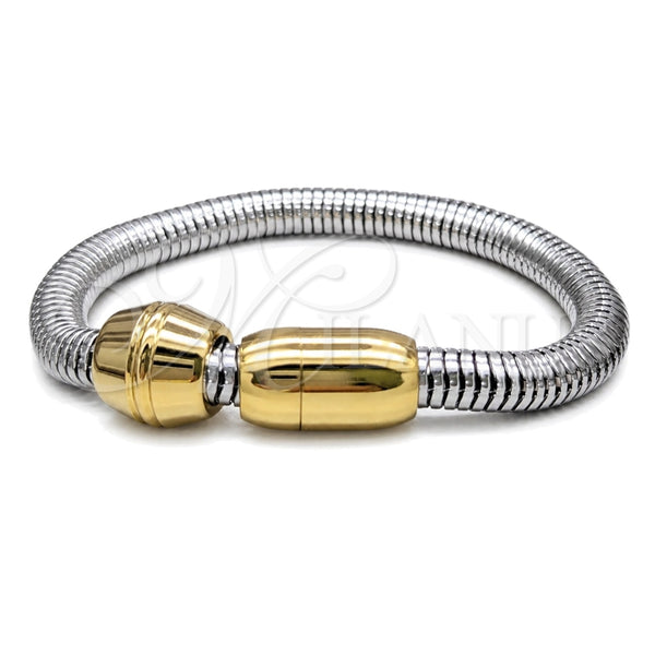 Stainless Steel Fancy Bracelet, Polished, Two Tone, 03.116.0074.07 (01 MM Thickness, 7 Inches Length)