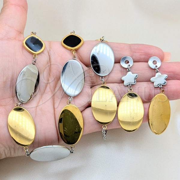 Stainless Steel Ring — Necklace Bracelet and Earring Flower Design Polished Two — alternate product view — SKU 164028 | Acero Inoxidable anillo — Necklace Bracelet and Earring flor diseño pulido Two — SKU 164028
