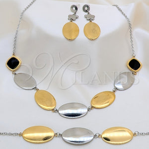 Stainless Steel Ring — Necklace Bracelet and Earring Flower Design Polished Two — main product view — SKU 164028 | Acero Inoxidable anillo — Necklace Bracelet and Earring flor diseño pulido Two — SKU 164028