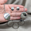 Stainless Steel Necklace, Bracelet and Earring, Polished, Rhodium Finish, 06.116.0173