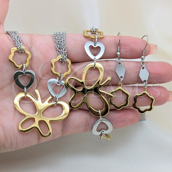 Stainless Steel Ring — Necklace Bracelet and Earring Heart and Flower Design — alternate product view — SKU 164032 | Acero Inoxidable anillo — Necklace Bracelet and Earring corazón and flor diseño — SKU 164032