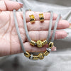 Stainless Steel Necklace, Bracelet and Earring, with White Cubic Zirconia and White Crystal, Polished, Two Tone, 06.116.0186