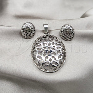 Stainless Steel Ring — Necklace and Earring Polished 06. — main product view — SKU 164052 | Acero Inoxidable anillo — Necklace and Earring pulido 06. — SKU 164052