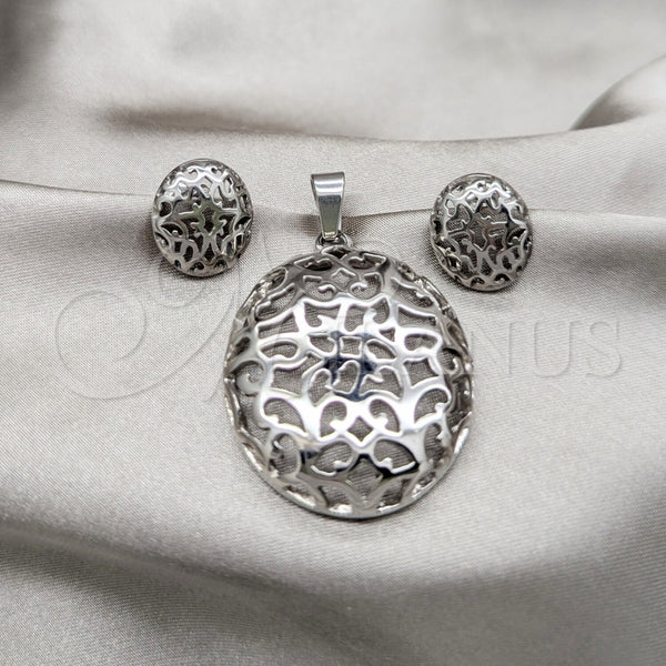 Stainless Steel Ring — Necklace and Earring Polished 06. — main product view — SKU 164052 | Acero Inoxidable anillo — Necklace and Earring pulido 06. — SKU 164052