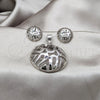 Stainless Steel Necklace and Earring, Polished, Rhodium Finish, 06.116.0191