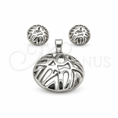 Stainless Steel Necklace and Earring, Polished, Rhodium Finish, 06.116.0191 for wholesale, main product view