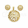 Stainless Steel Necklace and Earring, Polished, Golden Finish, 06.116.0191.1