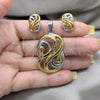 Stainless Steel Necklace and Earring, Polished, Two Tone, 06.116.0192.1