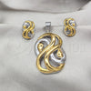 Stainless Steel Necklace and Earring, Polished, Two Tone, 06.116.0192.1