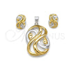 Stainless Steel Necklace and Earring, Polished, Two Tone, 06.116.0192.1