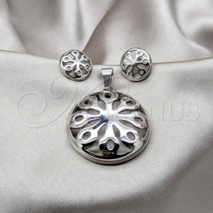 Stainless Steel Ring — Necklace and Earring Flower Design Polished Black 06. — main product view — SKU 164057 | Acero Inoxidable anillo — Necklace and Earring flor diseño pulido negro 06. — SKU 164057