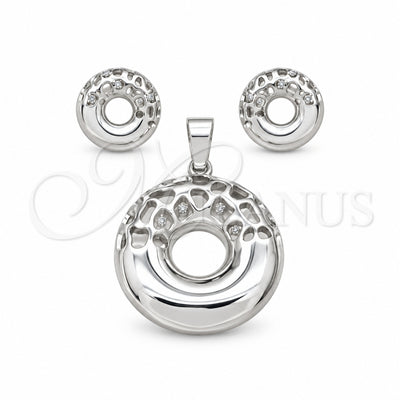 Stainless Steel Necklace and Earring, Polished, Rhodium Finish, 06.116.0194 for wholesale, main product view