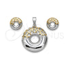 Stainless Steel Necklace and Earring, Polished, Two Tone, 06.116.0194.1