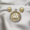 Stainless Steel Necklace and Earring, Tree Design, Polished, Two Tone, 06.116.0198