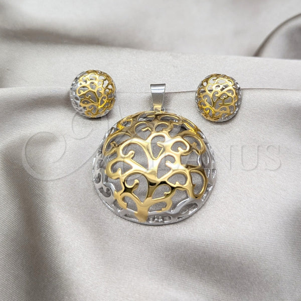 Stainless Steel Ring — Necklace and Earring Tree Design Polished Two Tone — main product view — SKU 164064 | Acero Inoxidable anillo — Necklace and Earring Tree diseño pulido Two Tone — SKU 164064