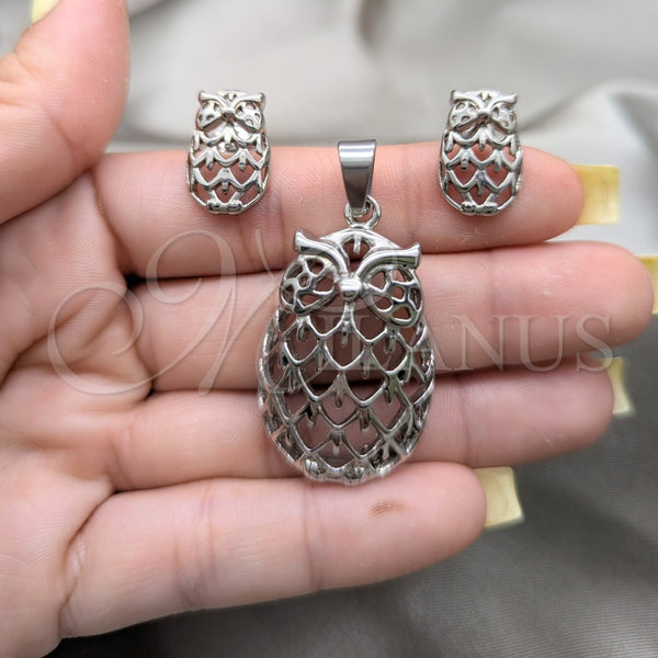 Stainless Steel Ring — Necklace and Earring Owl Design Polished 06. — alternate product view — SKU 164065 | Acero Inoxidable anillo — Necklace and Earring Owl diseño pulido 06. — SKU 164065