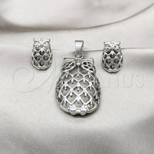 Stainless Steel Ring — Necklace and Earring Owl Design Polished 06. — main product view — SKU 164065 | Acero Inoxidable anillo — Necklace and Earring Owl diseño pulido 06. — SKU 164065