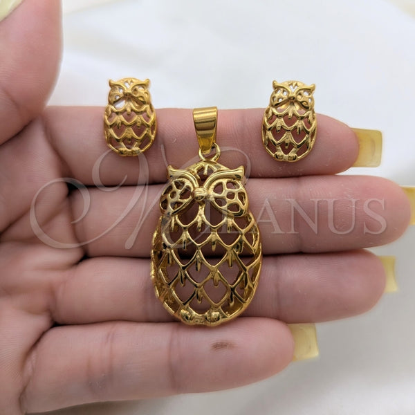 Stainless Steel Ring — Necklace and Earring Owl Design Polished 06. — alternate product view — SKU 164066 | Acero Inoxidable anillo — Necklace and Earring Owl diseño pulido 06. — SKU 164066