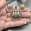 Stainless Steel Necklace and Earring, Polished, Two Tone, 06.116.0200