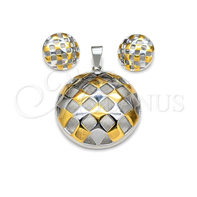 Stainless Steel Necklace and Earring, Polished, Two Tone, 06.116.0200 for wholesale, main product view