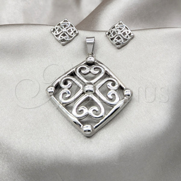 Stainless Steel Ring — Necklace and Earring Polished 06. — main product view — SKU 164068 | Acero Inoxidable anillo — Necklace and Earring pulido 06. — SKU 164068