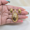 Stainless Steel Necklace and Earring, Polished, Golden Finish, 06.116.0202