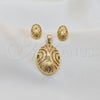 Stainless Steel Necklace and Earring, Polished, Golden Finish, 06.116.0202