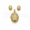 Stainless Steel Necklace and Earring, Polished, Golden Finish, 06.116.0202
