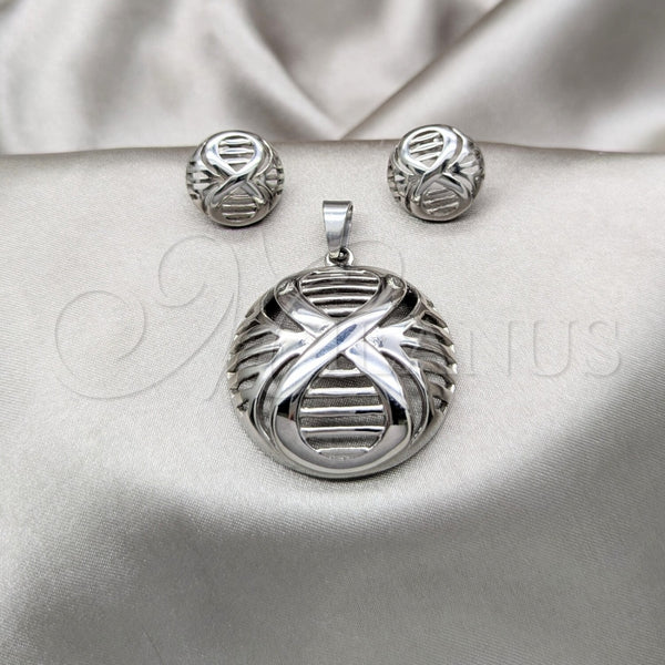 Stainless Steel Ring — Necklace and Earring Polished 06. — main product view — SKU 164070 | Acero Inoxidable anillo — Necklace and Earring pulido 06. — SKU 164070